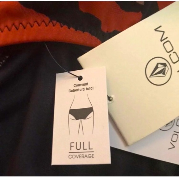 Tribal VOLCOM Swim suit NWT Unique print VOLCOM bikini bottoms side tie adjust - Picture 7 of 8